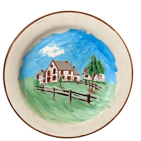 Manoir Plates Collection Hand Crafted Plate Rustic Farmhouse Decor 7.5 Inch - Picture 1 of 9